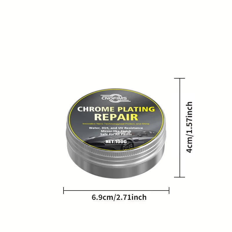All-Vehicle Chrome Revitalizer: Oxidation Remover with Sponge - Brings Back Shine
