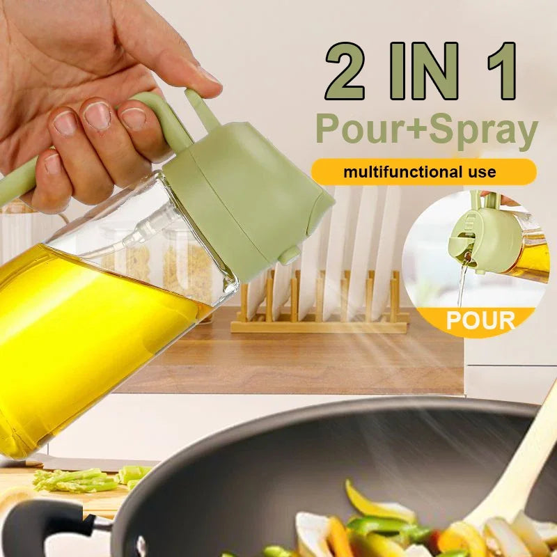 2IN1 Kitchen Oils Spray Spray Oil Sprayer Oil Cruet Bottle Camping Oil Dispensers Olive Oil Sprayer Mister for Air Fryer Salad