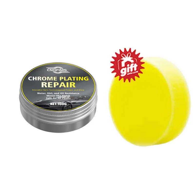 All-Vehicle Chrome Revitalizer: Oxidation Remover with Sponge - Brings Back Shine