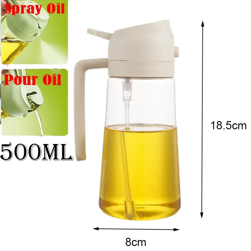 2IN1 Kitchen Oils Spray Spray Oil Sprayer Oil Cruet Bottle Camping Oil Dispensers Olive Oil Sprayer Mister for Air Fryer Salad