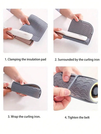 New Plus Size Silicone Heat Resistant Mat Portable Travel Hot Tools Pad Cover for Curling Iron, Flat Iron Hair Straightener