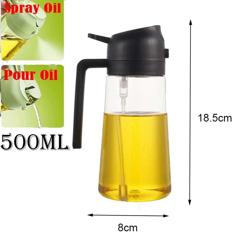 2IN1 Kitchen Oils Spray Spray Oil Sprayer Oil Cruet Bottle Camping Oil Dispensers Olive Oil Sprayer Mister for Air Fryer Salad