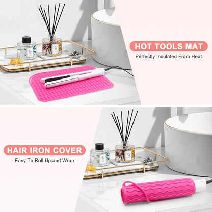New Plus Size Silicone Heat Resistant Mat Portable Travel Hot Tools Pad Cover for Curling Iron, Flat Iron Hair Straightener