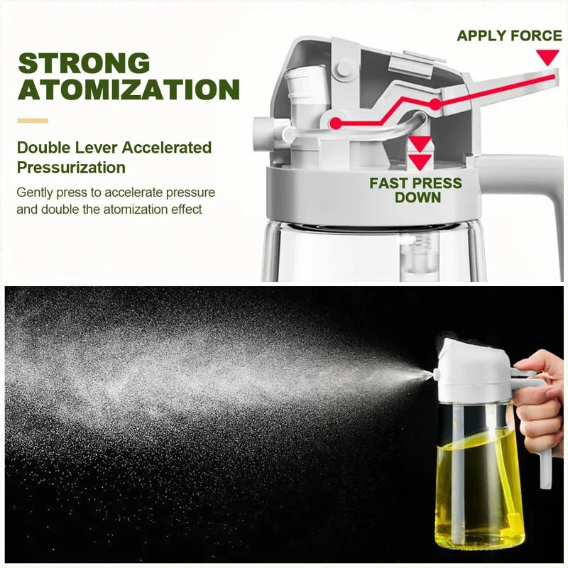 2IN1 Kitchen Oils Spray Spray Oil Sprayer Oil Cruet Bottle Camping Oil Dispensers Olive Oil Sprayer Mister for Air Fryer Salad