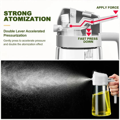 2IN1 Kitchen Oils Spray Spray Oil Sprayer Oil Cruet Bottle Camping Oil Dispensers Olive Oil Sprayer Mister for Air Fryer Salad
