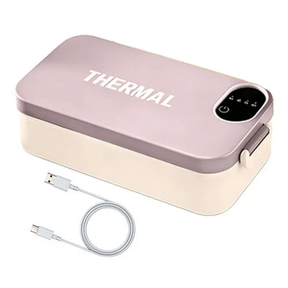 Heated Lunch Box 900Ml Capacity 2-In-1 Stainless Steel Electric Food Warmer Warming Box Portable Meal Container for Car Travel